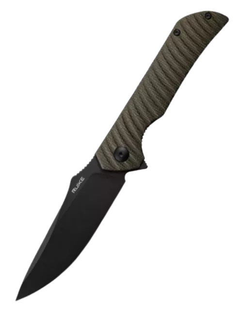 Ruike P123-MB – EDC Folding Knife Drop Point 14C28N Micarta