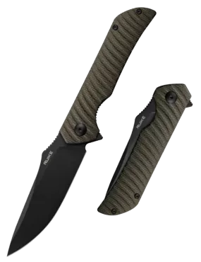 Ruike P123-MB – Couteau pliant EDC Drop Point 14C28N Micarta