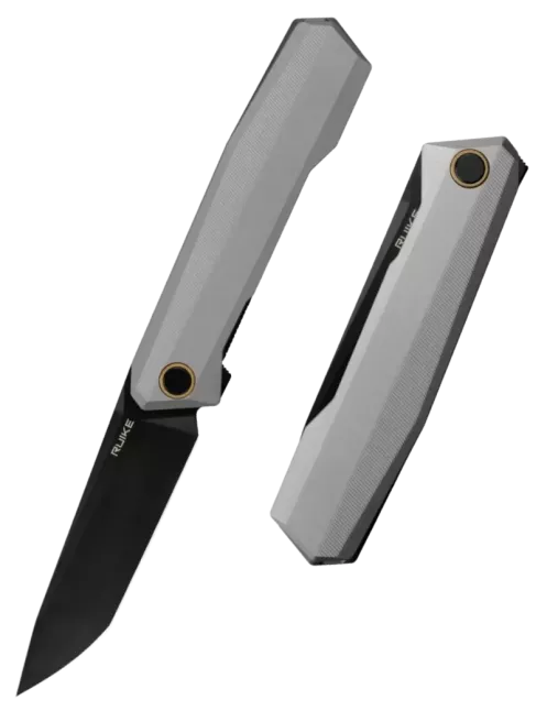 Ruike P166-AK Gris – Couteau pliant EDC Tanto 14C28N Lame noire Flippe Ruike P166-AK Gris – Couteau pliant EDC Tanto 14C28N Lame noire Flippe