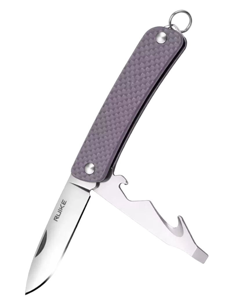 Ruike S11-N Marron – Mini couteau porte-clés 12C27 G10 EDC