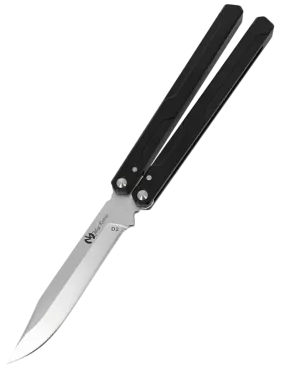 Couteau papillon D2 108 mm | Balisong clip point alu