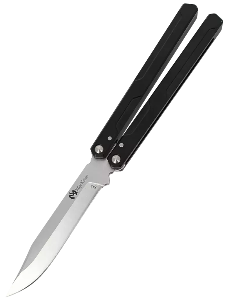 Couteau papillon D2 108 mm | Balisong clip point alu