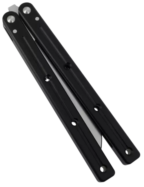 Couteau papillon D2 Clip Point | Balisong aluminium 108 mm
