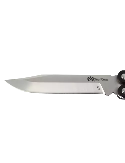 Couteau papillon D2 Clip Point | Balisong alu 108 mm