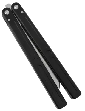 Couteau papillon D2 Clip Point | Balisong alu 108 mm