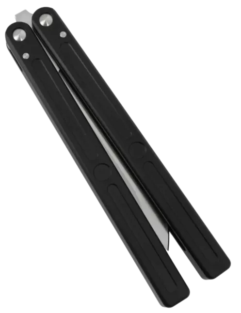 Couteau papillon D2 Clip Point | Balisong alu 108 mm