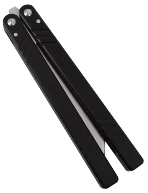 Couteau papillon D2 Clip Point | Balisong alu 108 mm