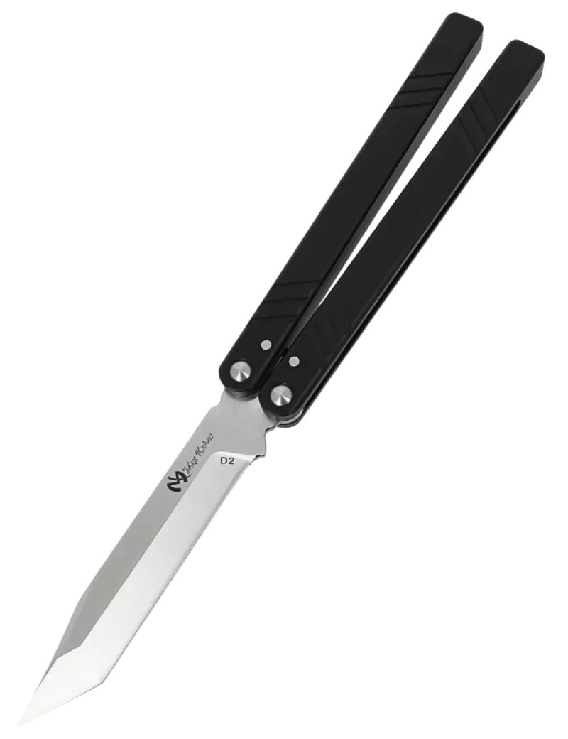 D2 Tanto butterfly knife | Aluminum balisong 108mm