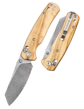 Bestechman Cicada’s Wing BMK06-W-2 – Couteau pliant damas olivier