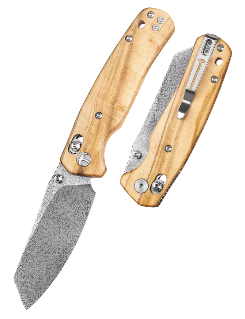 Bestechman Cicada’s Wing BMK06-W-2 – Couteau pliant damas olivier