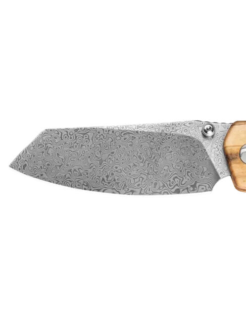 Bestechman Cicada’s Wing BMK06-W-2 Damascus Folding Knife Olive Wood