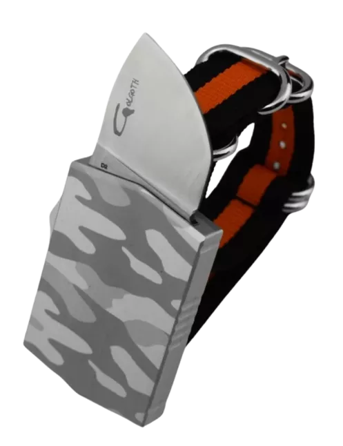 G15-CAS – Couteau OTF compact acier D2 aluminium camouflage