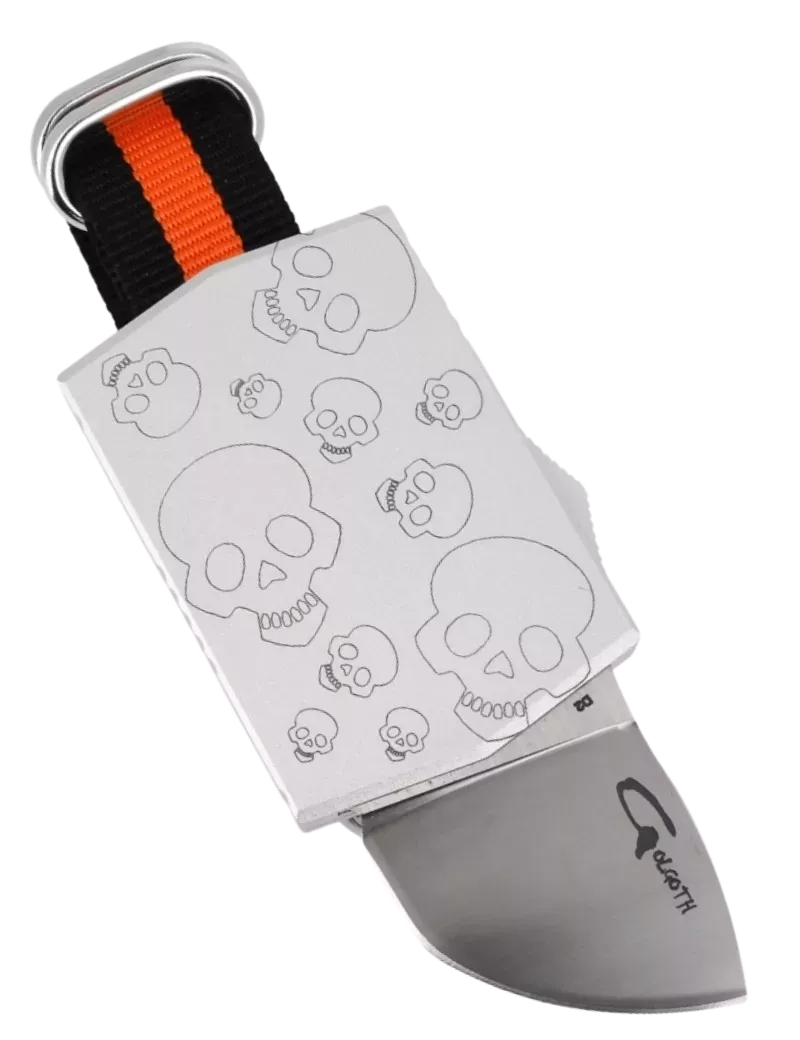 GOLGOTH G15SKS Skull Silver – Bracelet couteau OTF