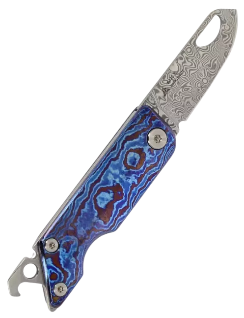 SRM 6435-TL Couteau pliant Damas | Titane EDC ultra léger