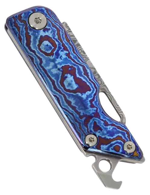 SRM 6435-TL Couteau pliant Damas | Titane EDC ultra léger