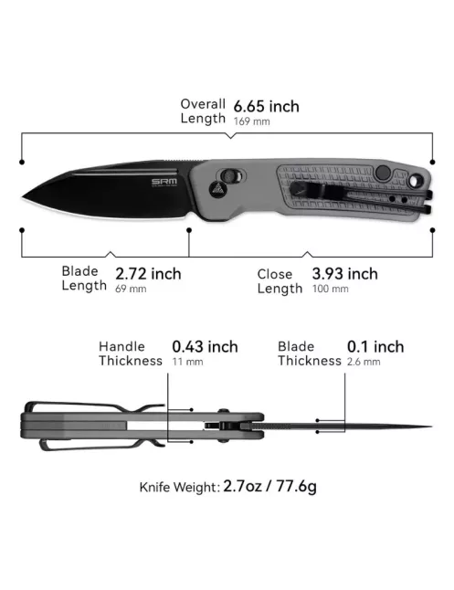 SRM Scout 7229-AK Knife – D2 Steel & G10