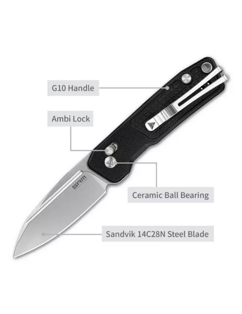 Couteau EDC SRM Scout 7229-GB – 14C28N & Ambi Lock