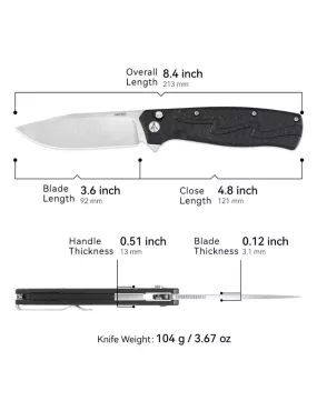 Couteau EDC SRM 221X-GB – Bowie 14C28N & Button Lock