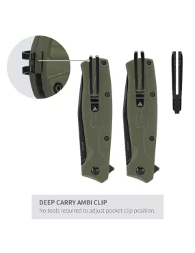 Couteau EDC SRM 221X-GP – Bowie noir 14C28N & G10 vert
