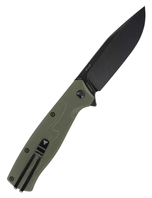 Couteau EDC SRM 221X-GP – Bowie noir 14C28N & G10 vert
