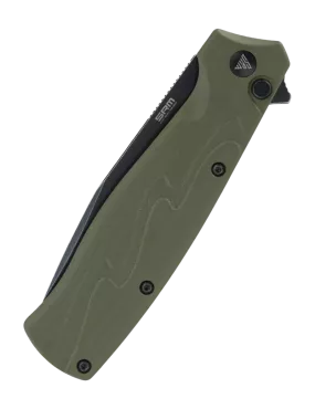 Couteau EDC SRM 221X-GP – Bowie noir 14C28N & G10 vert