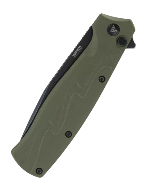 Couteau EDC SRM 221X-GP – Bowie noir 14C28N & G10 vert