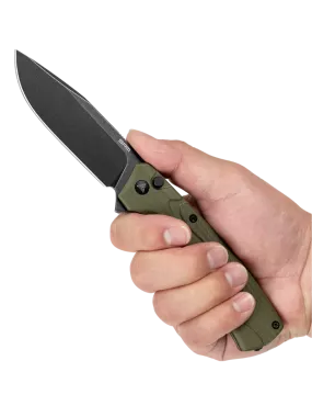Couteau EDC SRM 221X-GP – Bowie noir 14C28N & G10 vert