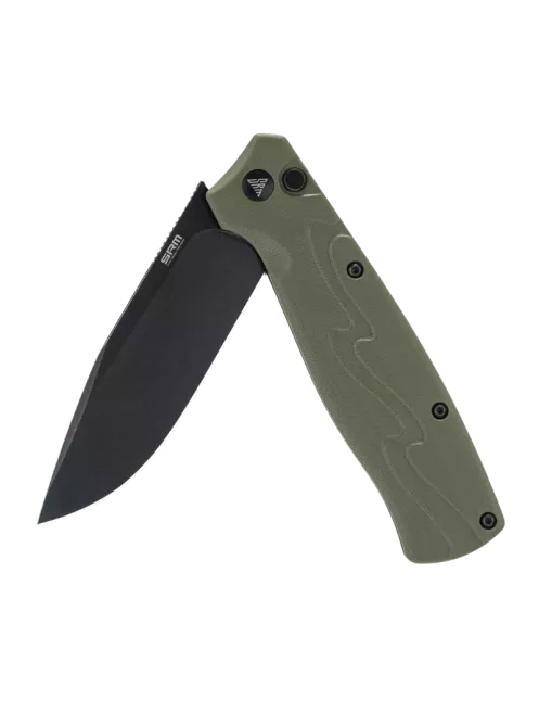 Couteau EDC SRM 221X-GP – Bowie noir 14C28N & G10 vert