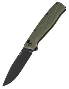 Couteau EDC SRM 221X-GP – Bowie noir 14C28N & G10 vert