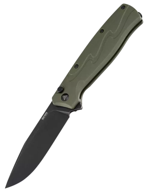Couteau EDC SRM 221X-GP – Bowie noir 14C28N & G10 vert