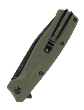Couteau EDC SRM 221X-GP – Bowie noir 14C28N & G10 vert
