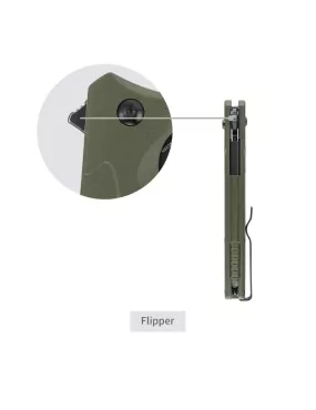 Couteau EDC SRM 221X-GP – Bowie noir 14C28N & G10 vert