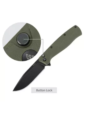 Couteau EDC SRM 221X-GP – Bowie noir 14C28N & G10 vert