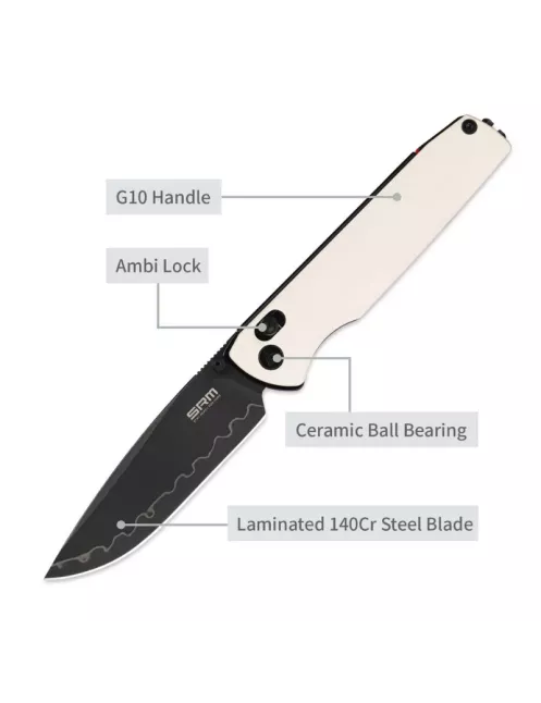 SRM Terrier 258L-GT2 Knife – Laminated 140Cr Steel