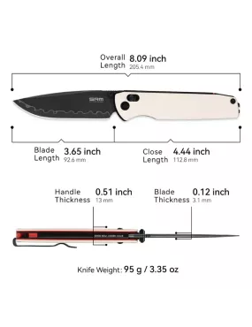 Couteau EDC SRM Terrier 258L-GT2 – acier laminé 140Cr