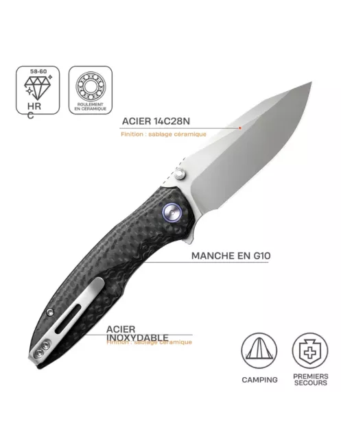 Remette Cool Whale RTCL-GN1 Folding Knife 14C28N Flipper