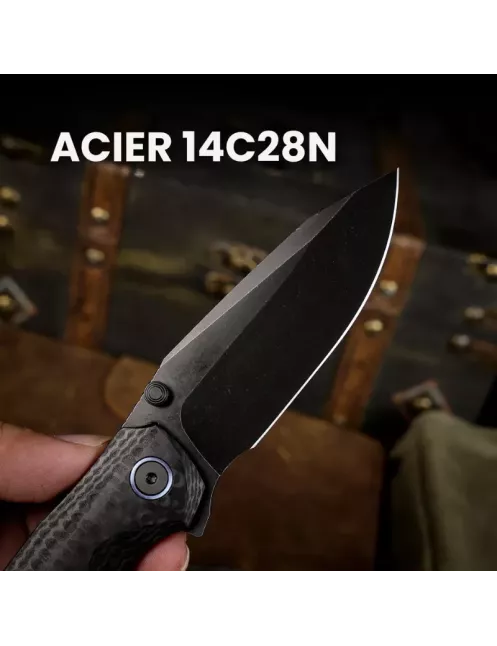 Remette Cool Whale RTCL-GN2 Folding Knife Blackwash 14C28N
