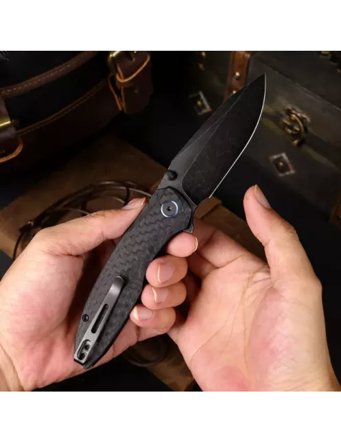 Remette Cool Whale RTCL-GN2 Folding Knife Blackwash 14C28N