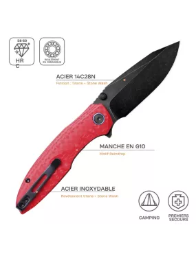 Couteau pliant Remette RTCL-GN4 Cool Whale Blackwash 14C28N