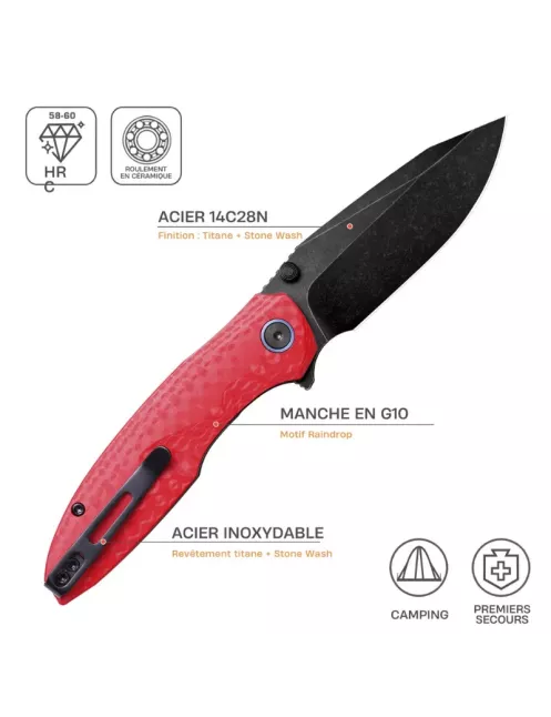 Remette Cool Whale RTCL-GN4 Folding Knife Blackwash 14C28N