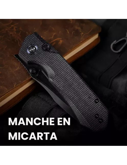 Couteau pliant Remette RT-Rhino MC25B | 14C28N Micarta