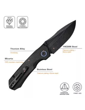 Couteau pliant Remette RT-Rhino MC25B | 14C28N Micarta