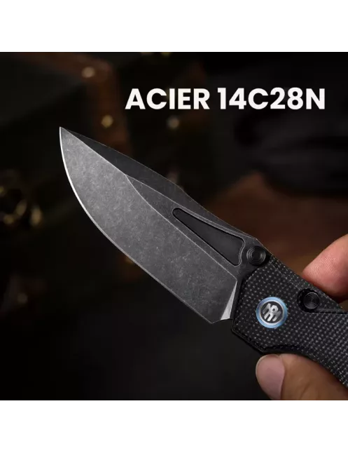 Couteau pliant Remette RT-Rhino MC25B | 14C28N Micarta