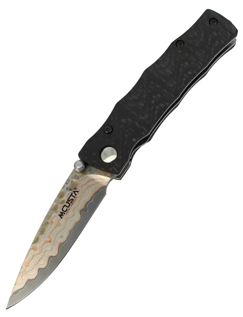 Mcusta MC33C FGB&G Folding Knife | Damascus V-Toku Limited Edition