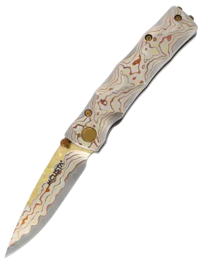 Mcusta MC-33RD Folding Knife | Damascus V-Toku Limited Edition