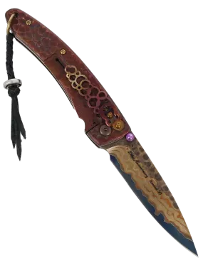 Mcusta MC114RD-R Raijin Folding Knife | Damascus V-Toku Limited Editio