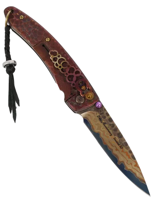 Mcusta MC114RD-R Raijin Folding Knife | Damascus V-Toku Limited Editio