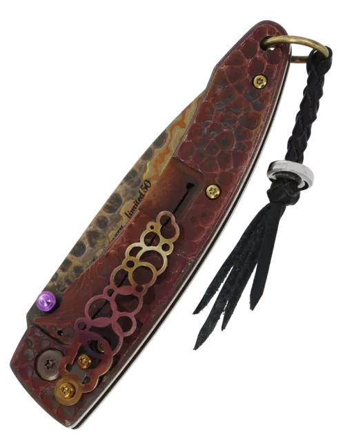 Mcusta MC114RD-R Raijin Folding Knife | Damascus V-Toku Limited Editio