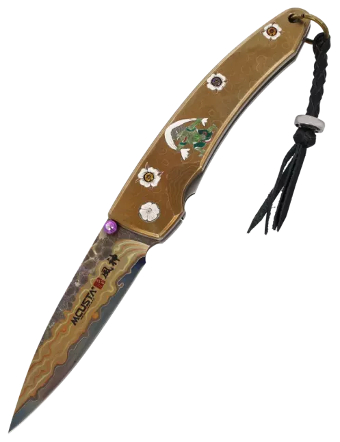 Mcusta MC114RD-F Fujin Folding Knife | Damascus V-Toku Limited Edition