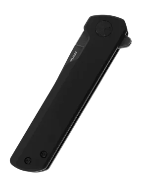 HOPIAN CLAVE Black Folding Knife | D2 Black Stonewash Blade
